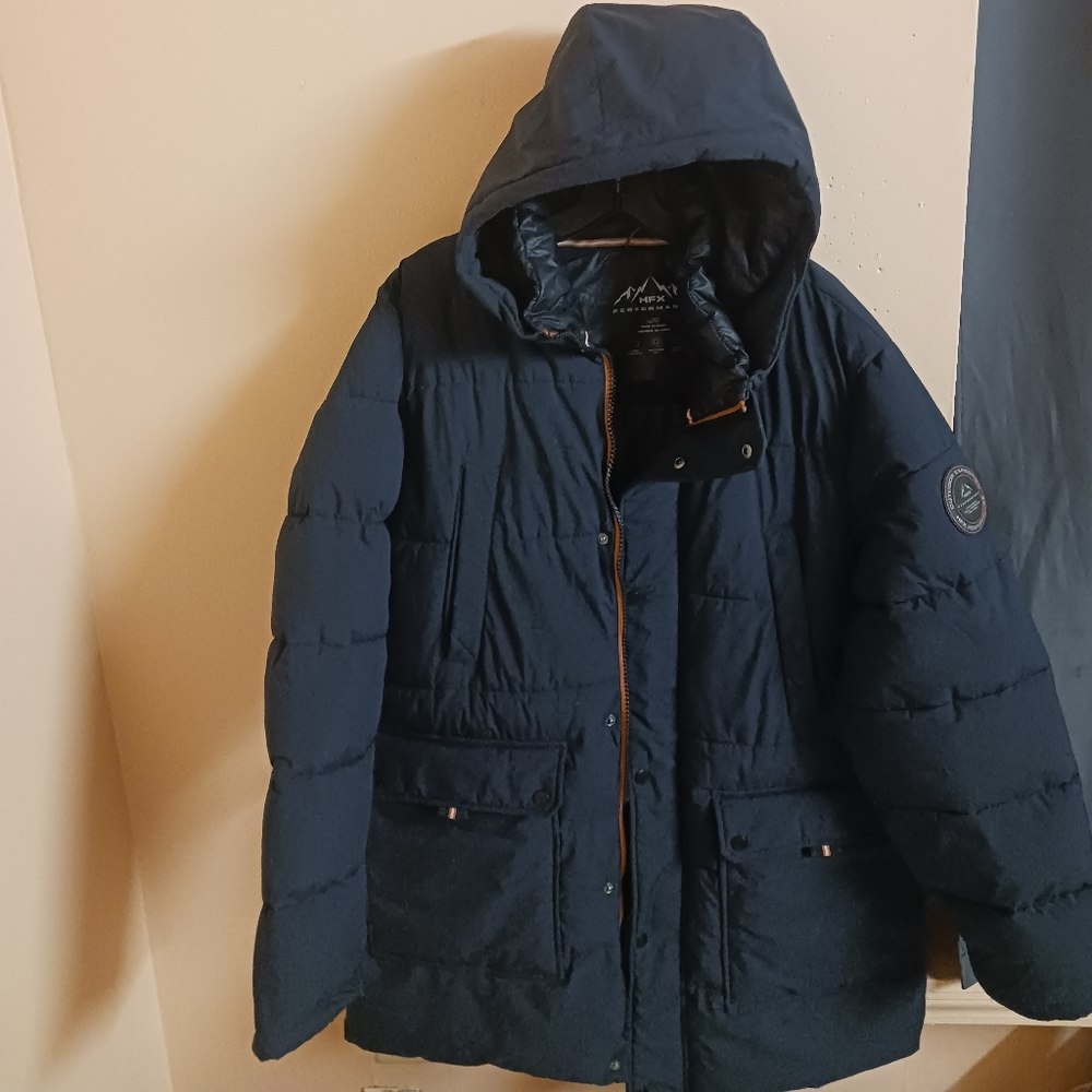 HFX Men's Water Resistant Jacket Long Sleeve Zip Up Heavyweight Size L